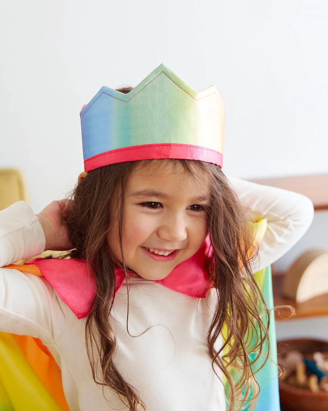 100% Silk Rainbow Crown