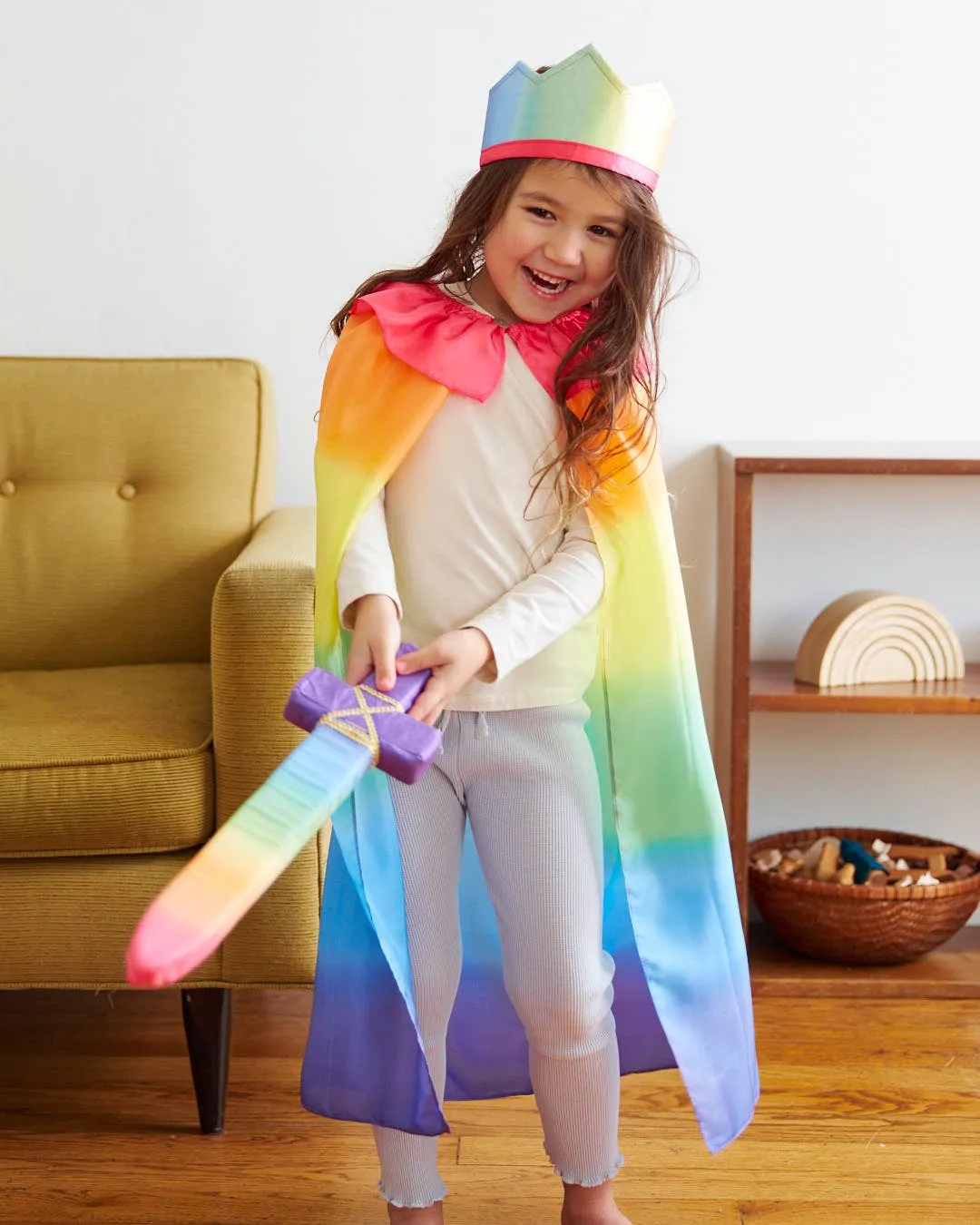 100% Silk Rainbow Crown