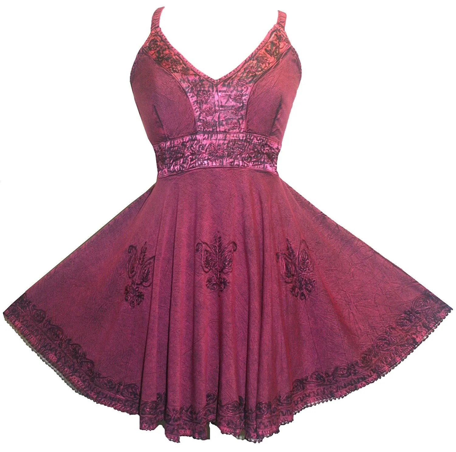 1021 B Sweet Empire Flare Spaghetti Strap Summer Tunic Dress