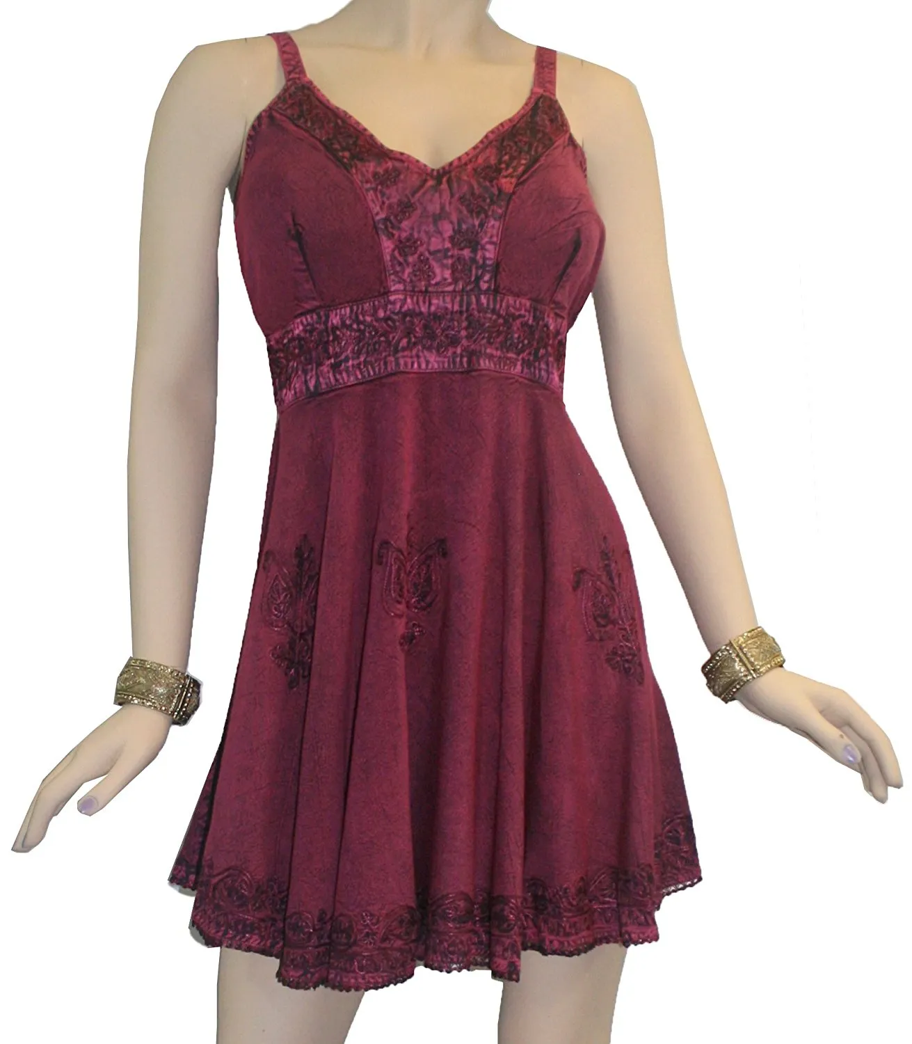 1021 B Sweet Empire Flare Spaghetti Strap Summer Tunic Dress