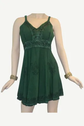 1021 B Sweet Empire Flare Spaghetti Strap Summer Tunic Dress
