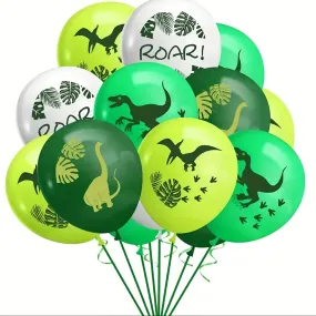 12pcs, Assorted Dinosaur Balloons, Various Party Decorations, Birthday Balloons, Birthday Party Supplies, Party Decoration, Aesthetic Room Decor, Party Decorations Supplies