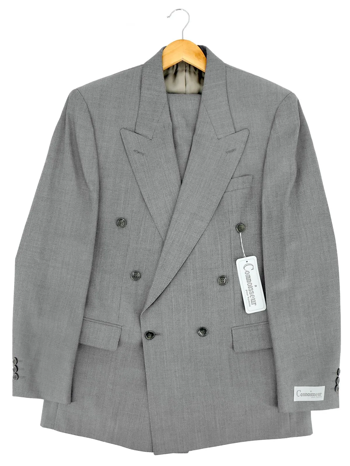 Vintage-inspired 1940s Grey Double Breasted Connoisseur Suit
