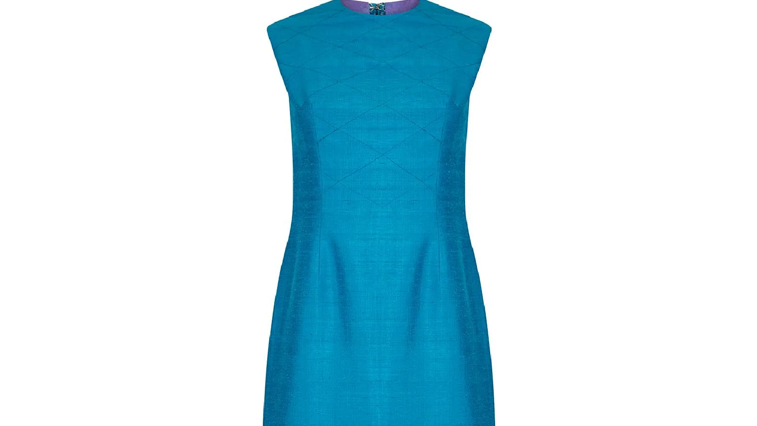1960s Tony Armstrong Raw Silk Turquoise Dress