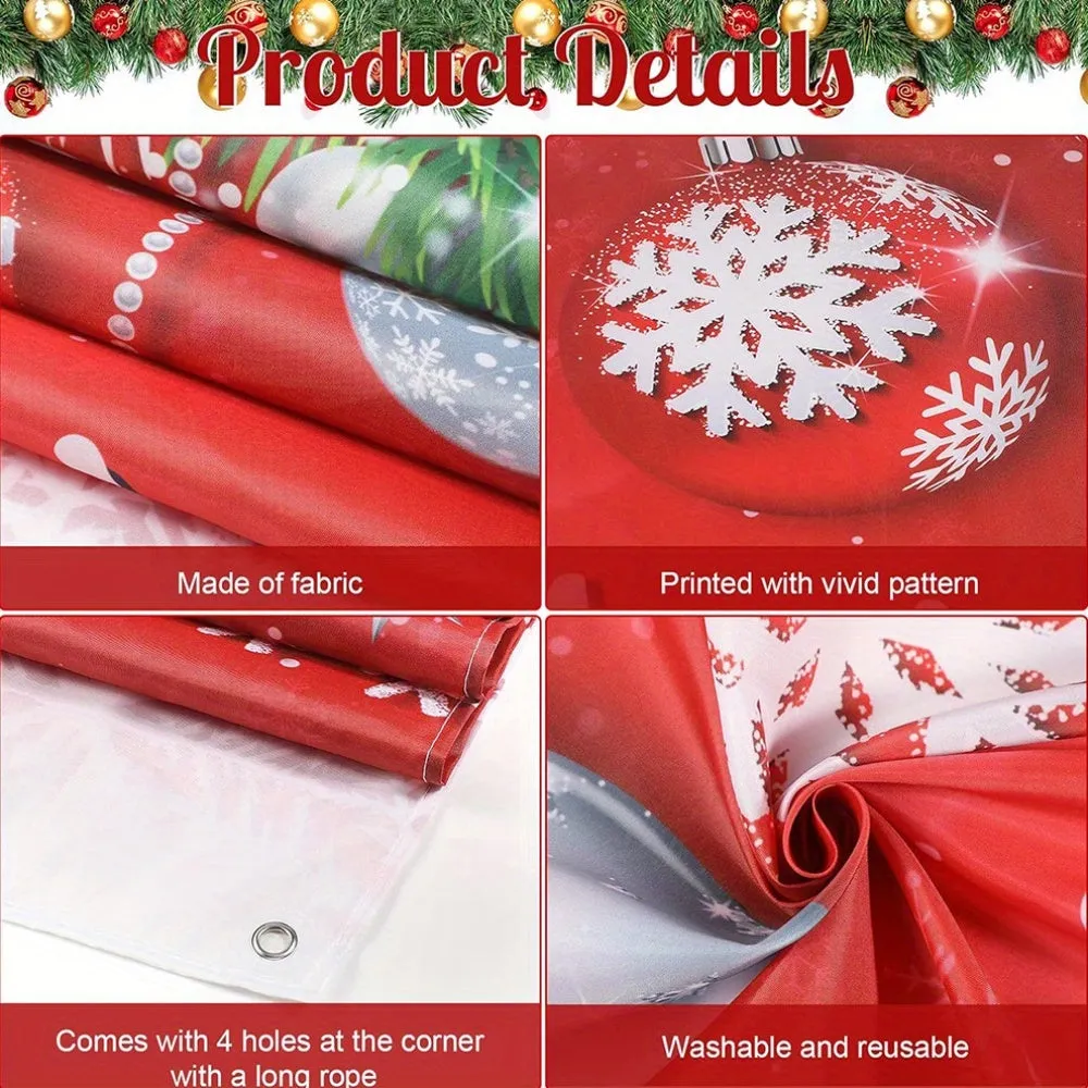 1pc Modern Polyester Santa Claus Door Hanging Banner - 35.4" x 70.9" Festive Holiday Decoration for New Year's Celebration, Indoor Christmas Party Decor, No Power Needed