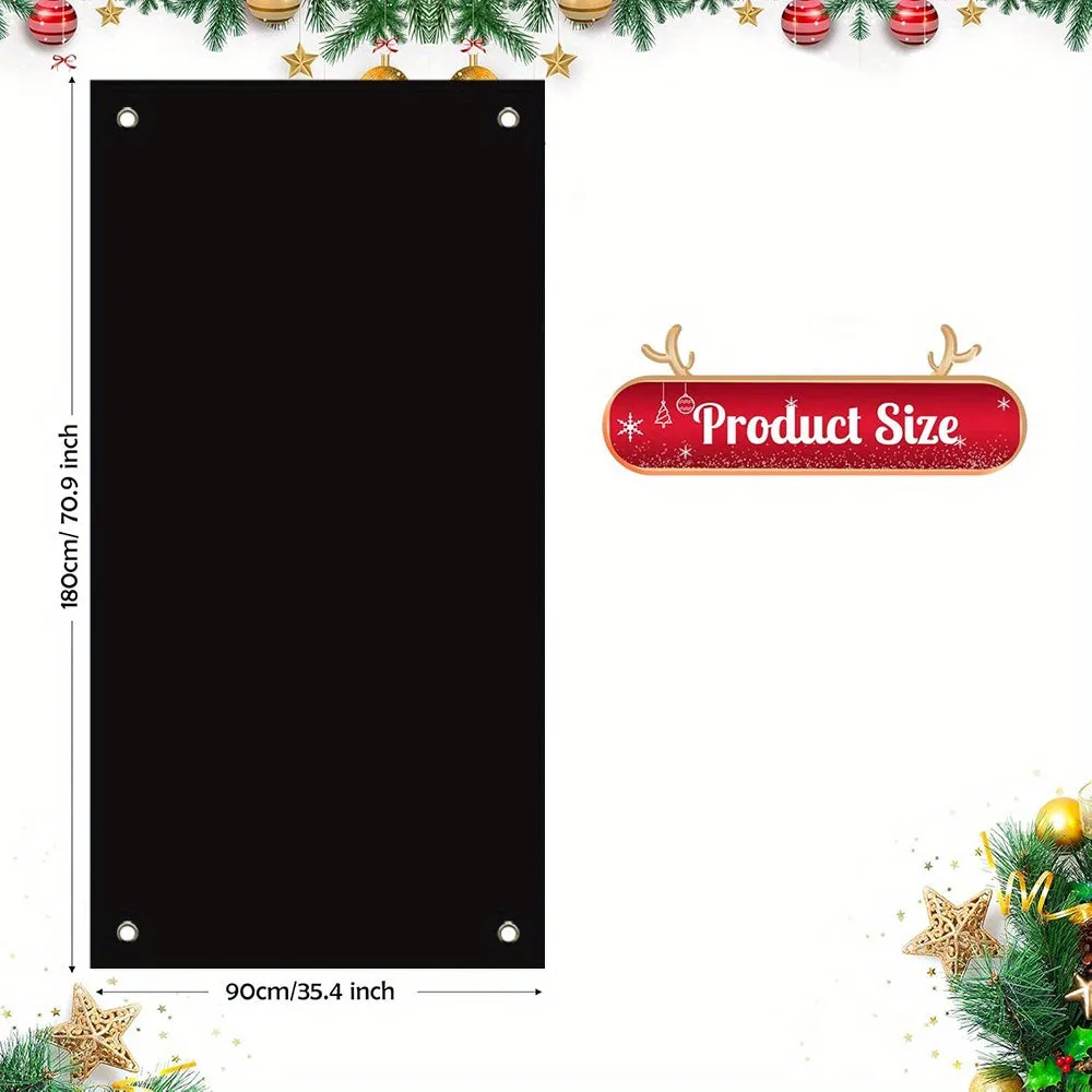 1pc Modern Polyester Santa Claus Door Hanging Banner - 35.4" x 70.9" Festive Holiday Decoration for New Year's Celebration, Indoor Christmas Party Decor, No Power Needed