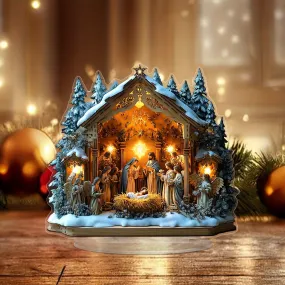 1pc Nativity Scene Acrylic Display Plaque with Stand - Perfect for Office Desk, Living Room Decor | Ideal Birthday & Christmas Gift for Friends | Versatile Religious Theme Home Decoration