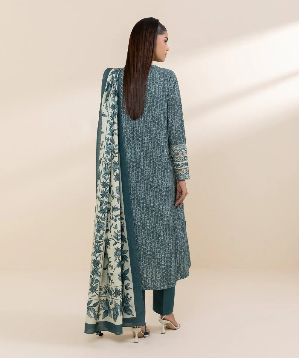 2 Piece - Embroidered Khaddar Suit