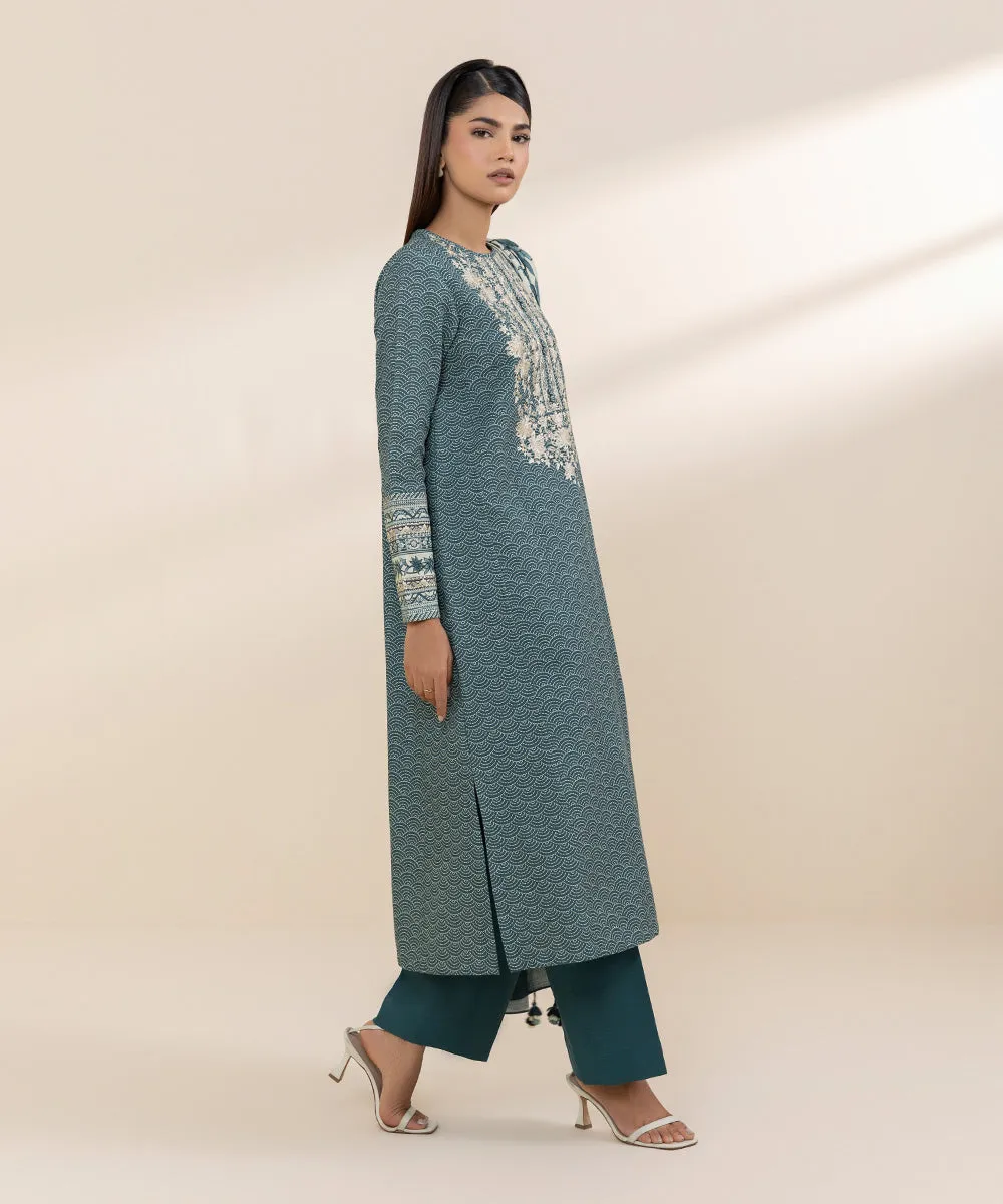 2 Piece - Embroidered Khaddar Suit