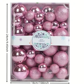 42pcs Classic Christmas Ornament Set - Assorted Colors, Round Plastic Hanging Balls for Tree Decoration, for Christmas