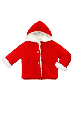 8191-Red Baby Boy Hooded Sherpa-Lined Jacket
