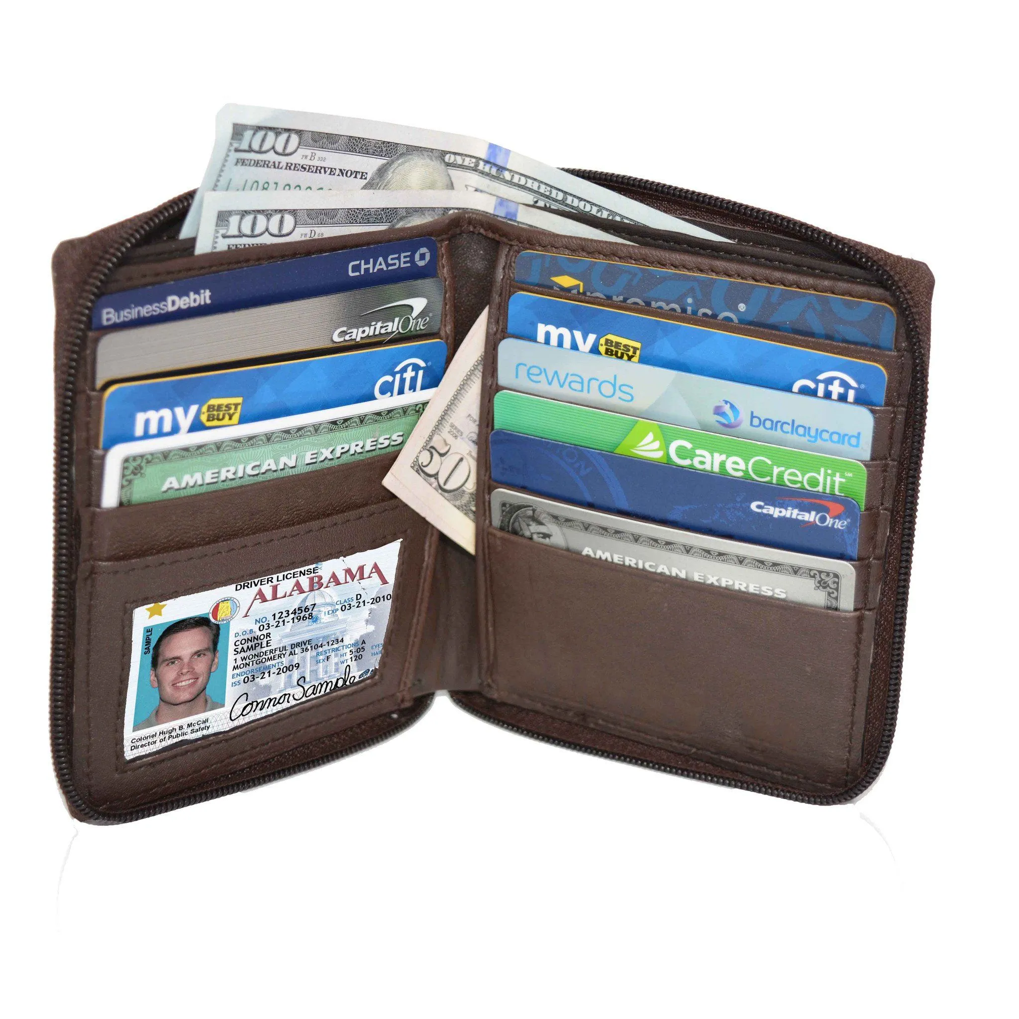 Adorable Deluxe RFID-Blocking Genuine Leather European Style Wallet - Black