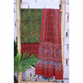 Ajrakh Triple Block Cotton Suit