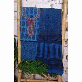 Bagh Cotton Suit with Chiffon Dupatta