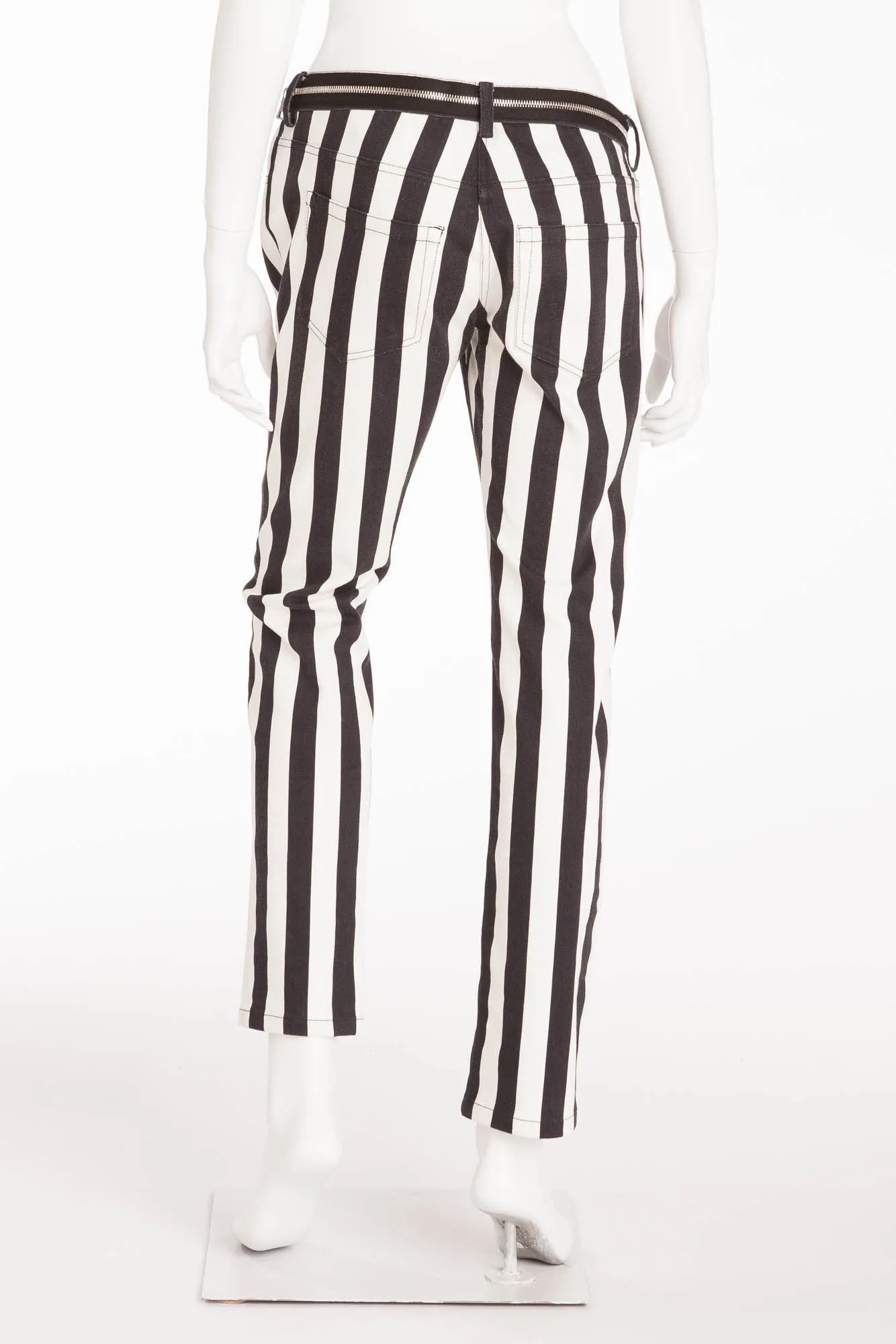 Balmain - As Seen on Fergie - Black and White Striped Pants - FR 40