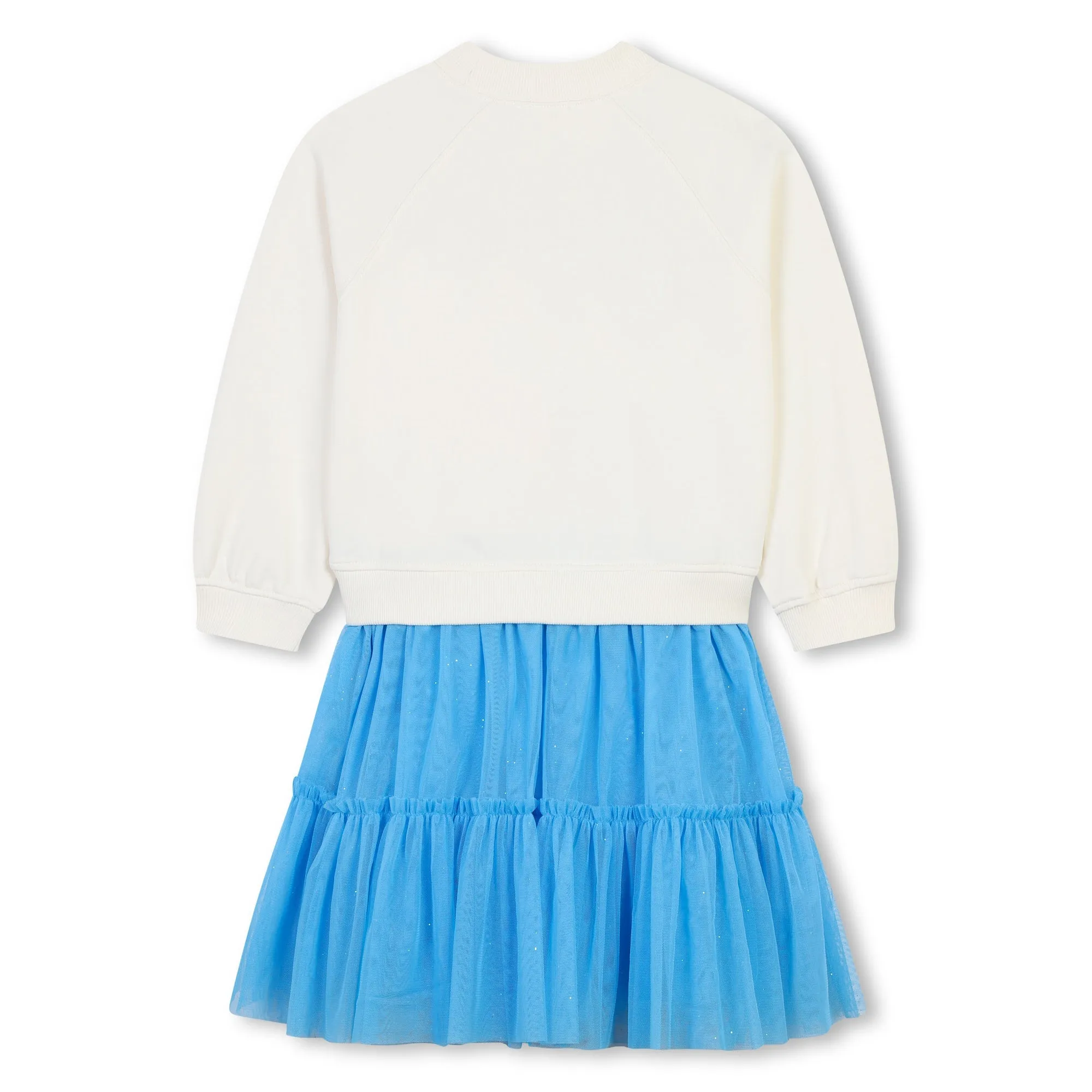Billieblush Girls Ivory Heart & Blue Tulle Dress