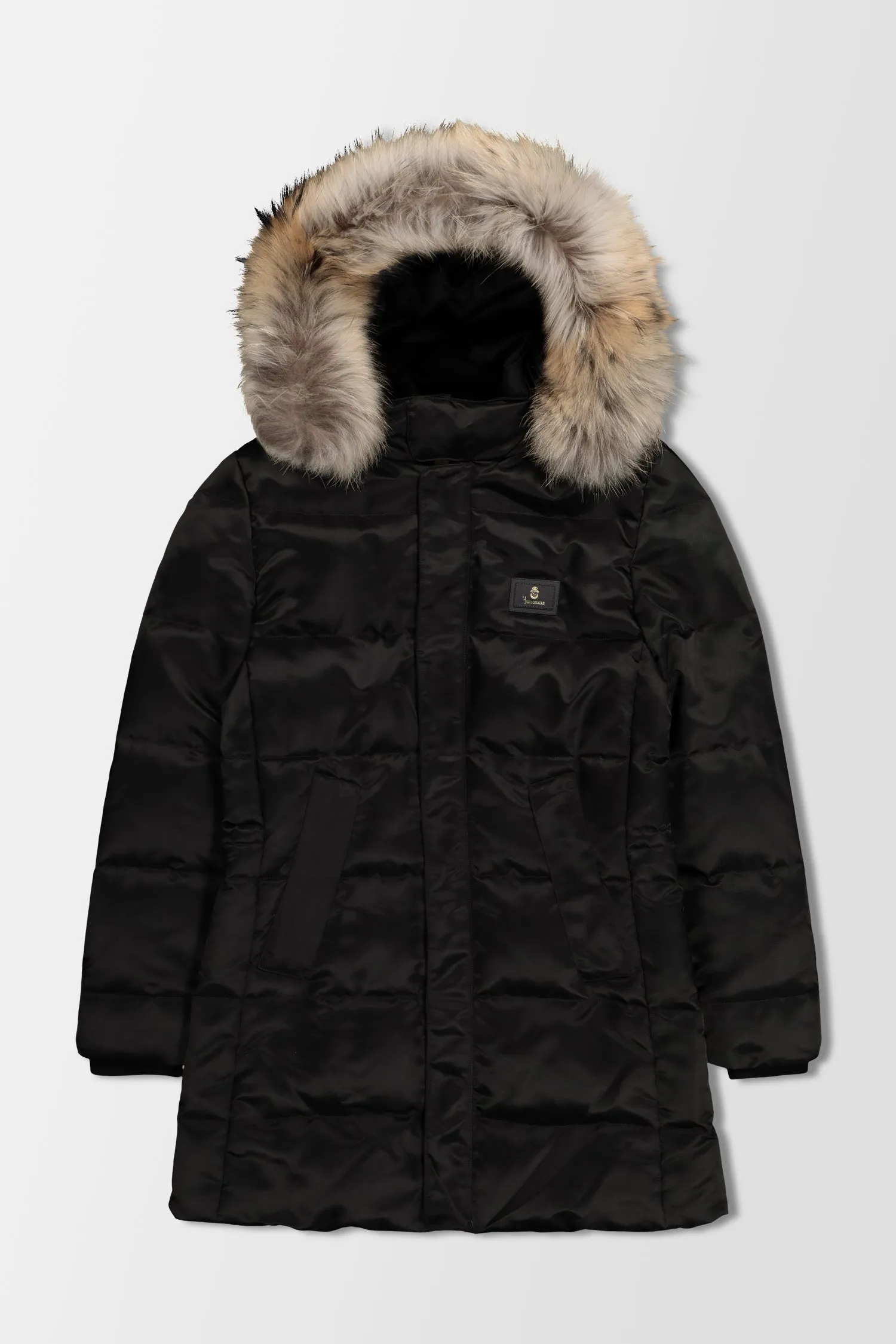 Luxurious Black Long Down Jacket for Billionaire Elegance