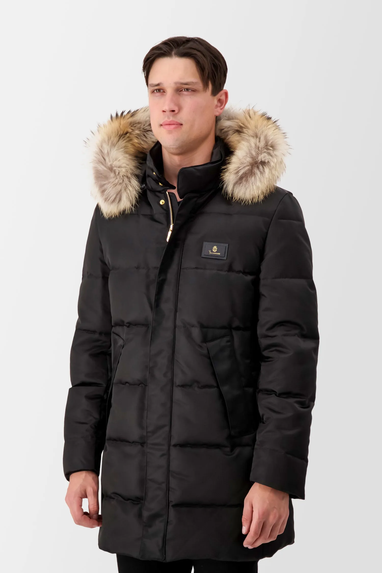 Luxurious Black Long Down Jacket for Billionaire Elegance