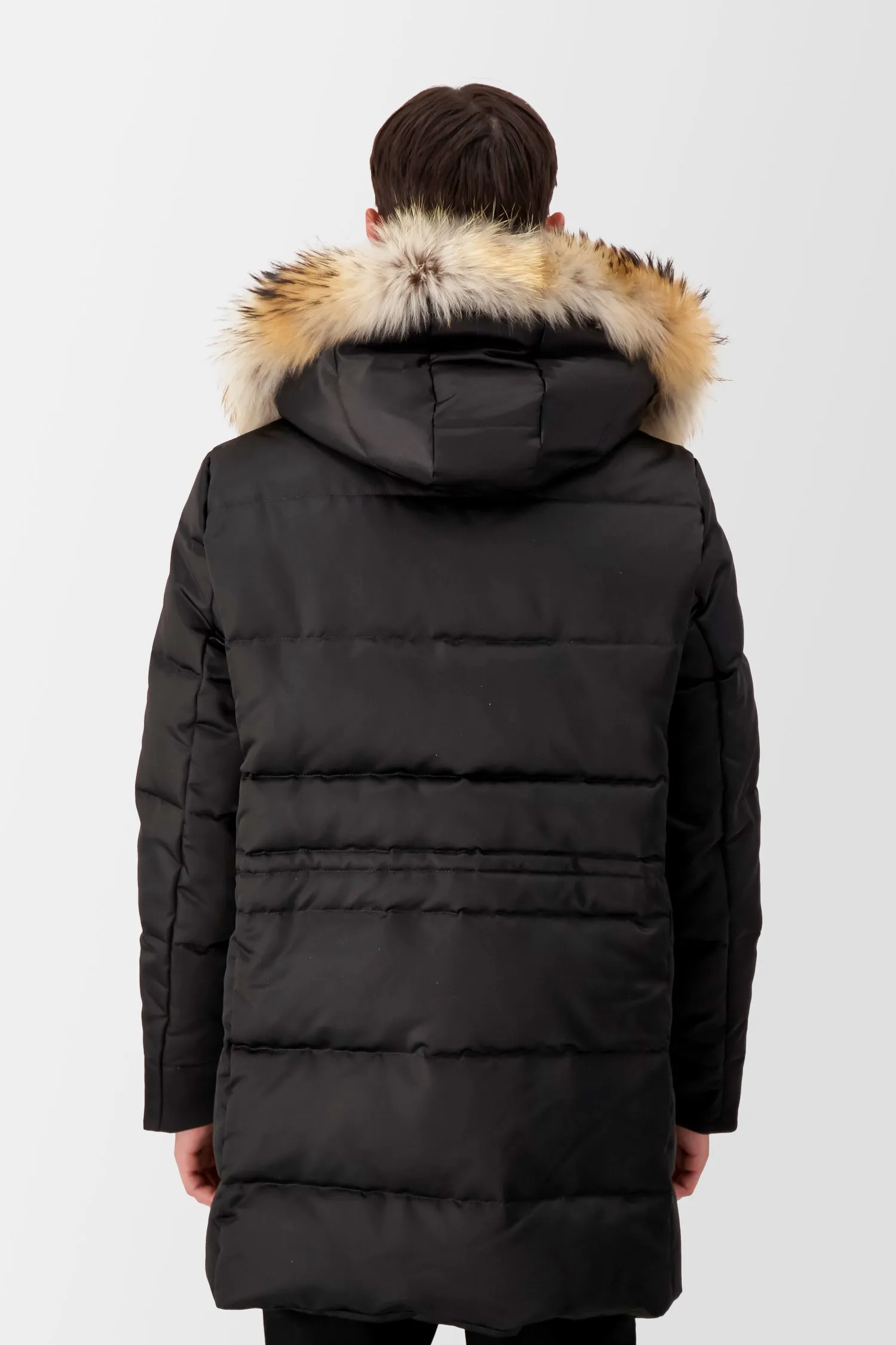 Luxurious Black Long Down Jacket for Billionaire Elegance