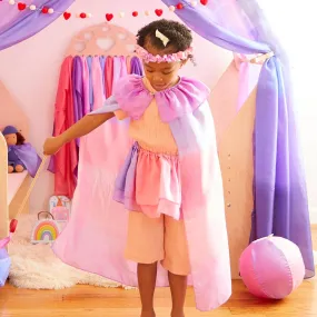 Blossom Cape - 100% Silk Pink   Purple Cape