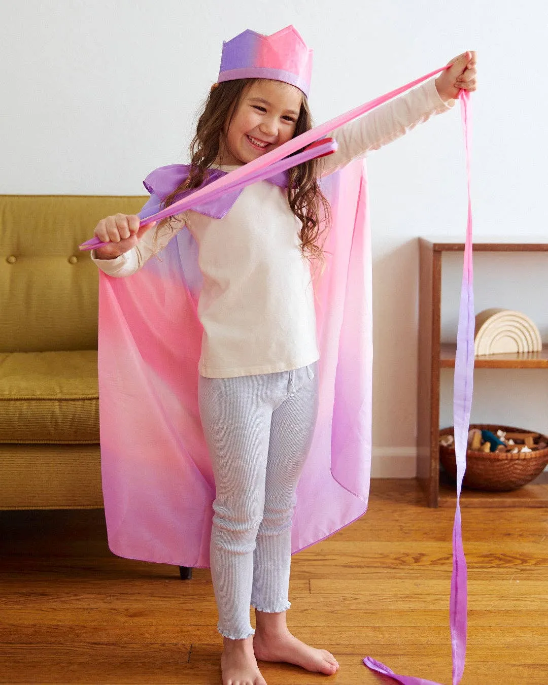 Blossom Cape - 100% Silk Pink   Purple Cape