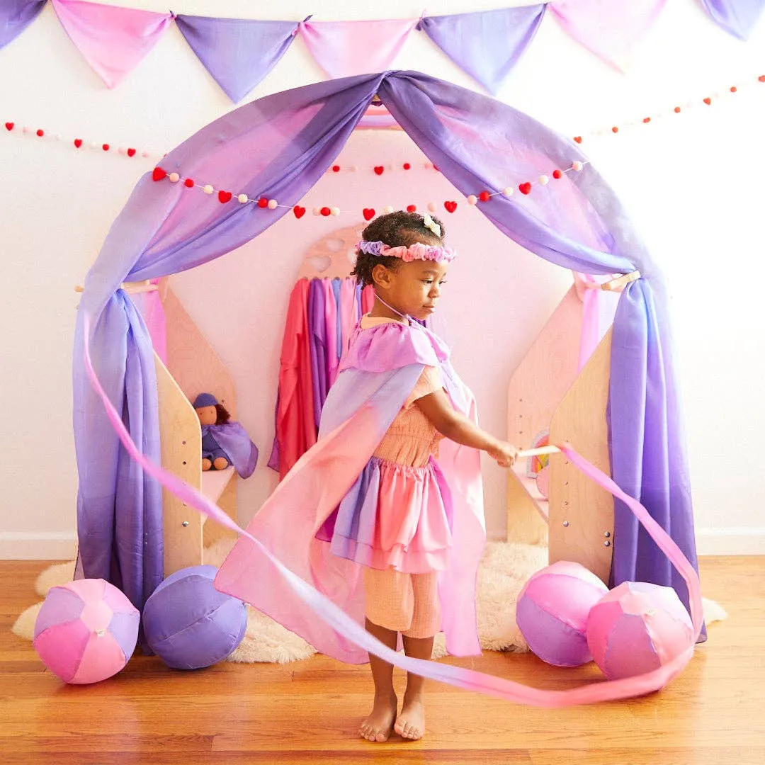 Blossom Cape - 100% Silk Pink   Purple Cape