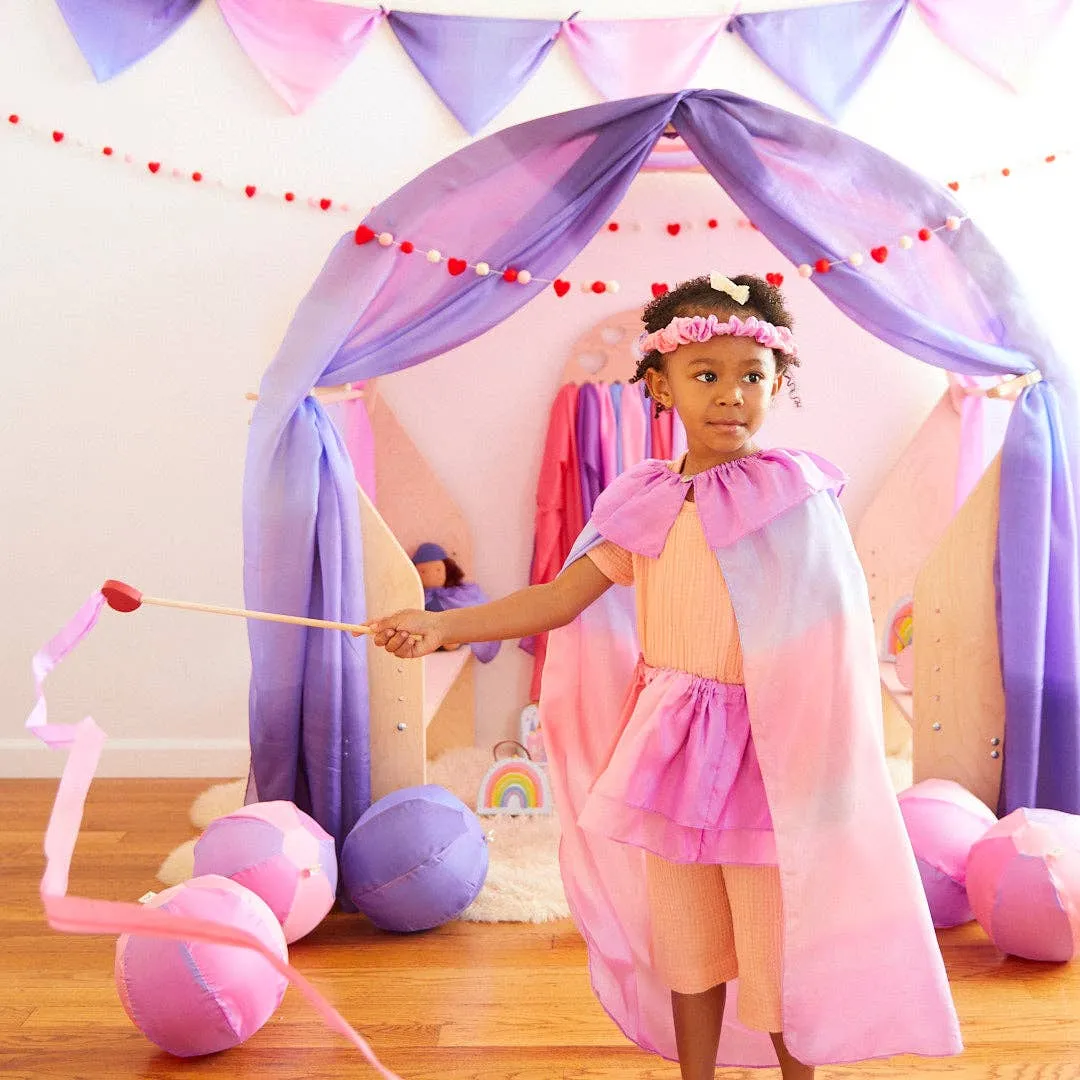 Blossom Cape - 100% Silk Pink   Purple Cape