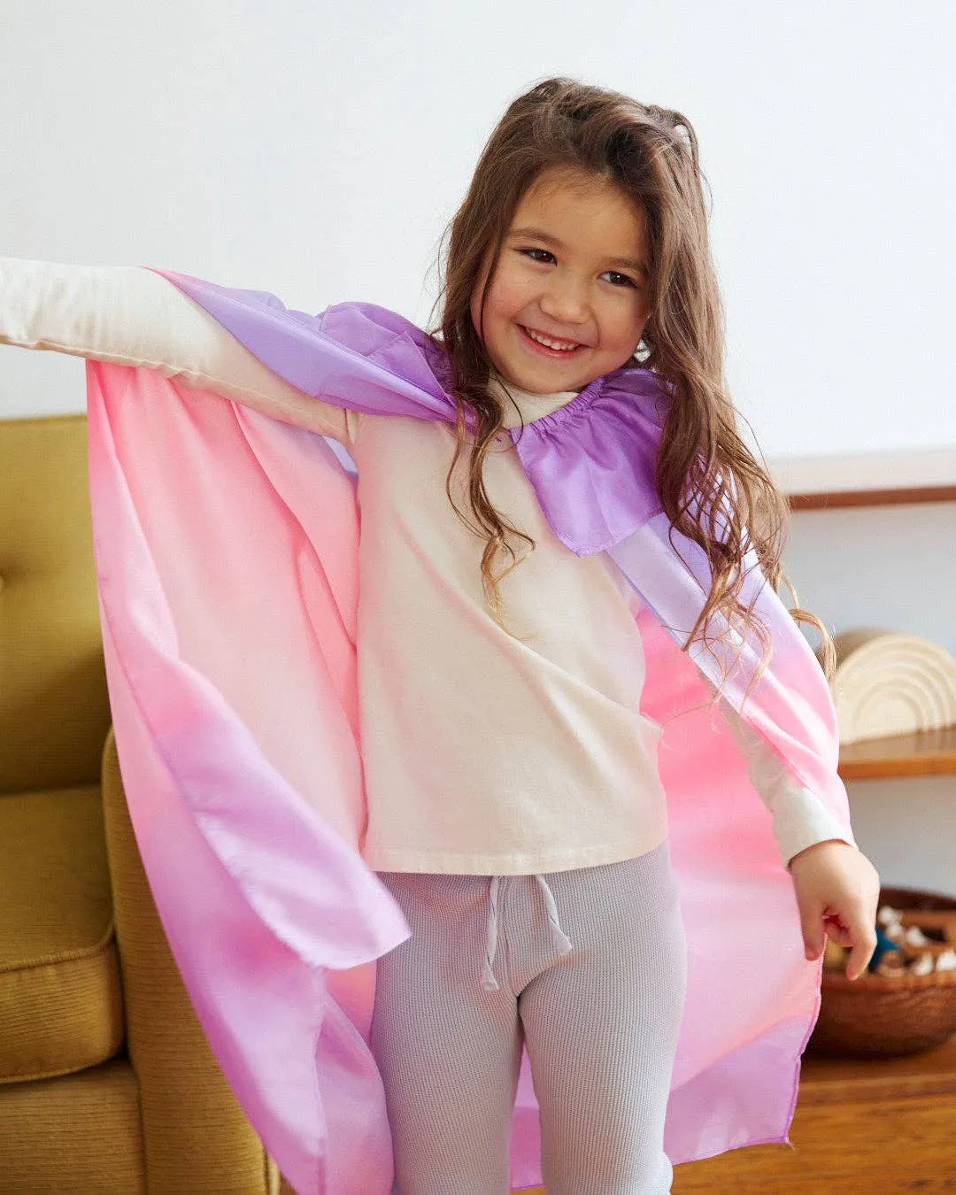 Blossom Cape - 100% Silk Pink   Purple Cape