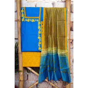 Blue Chanderi Customised Suit with Chanderi Dupatta