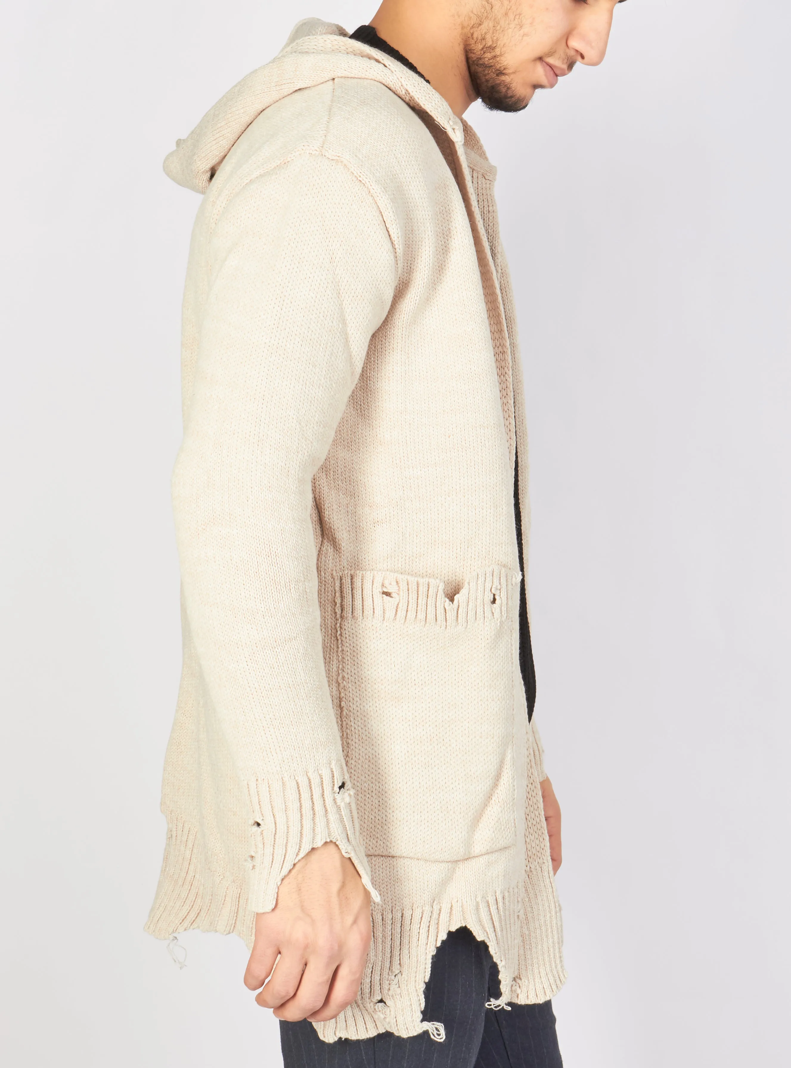 Chic Ripped Cream Cardigan - Buyers Choice - Style T3770