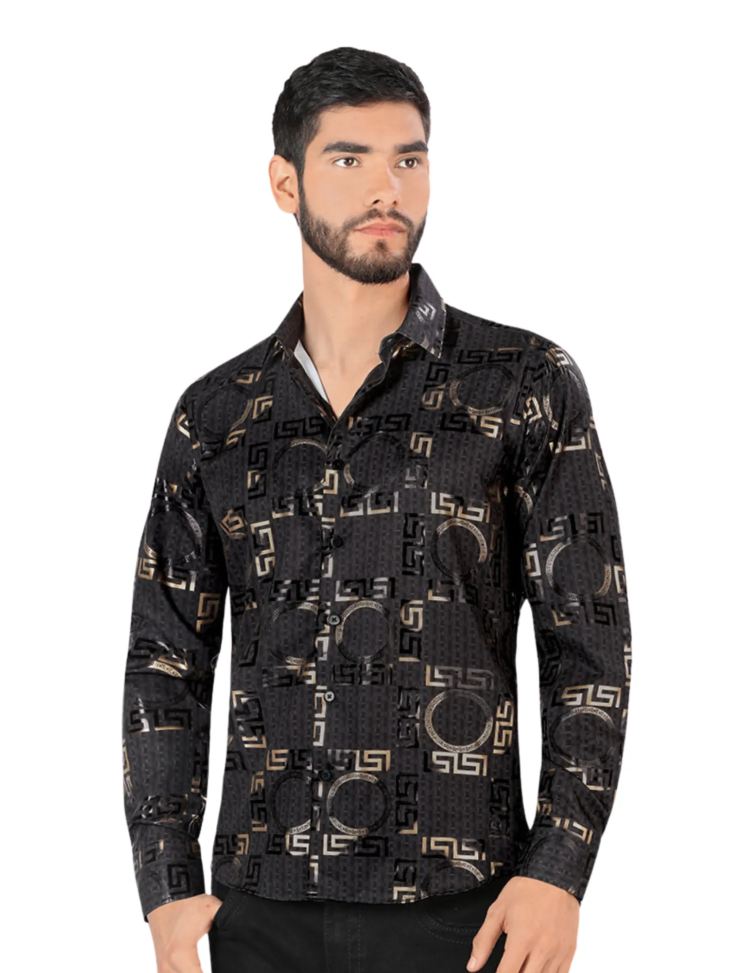 Camisa Casual Manga Larga Estampada para Hombre 'Montero' - ID: 0802