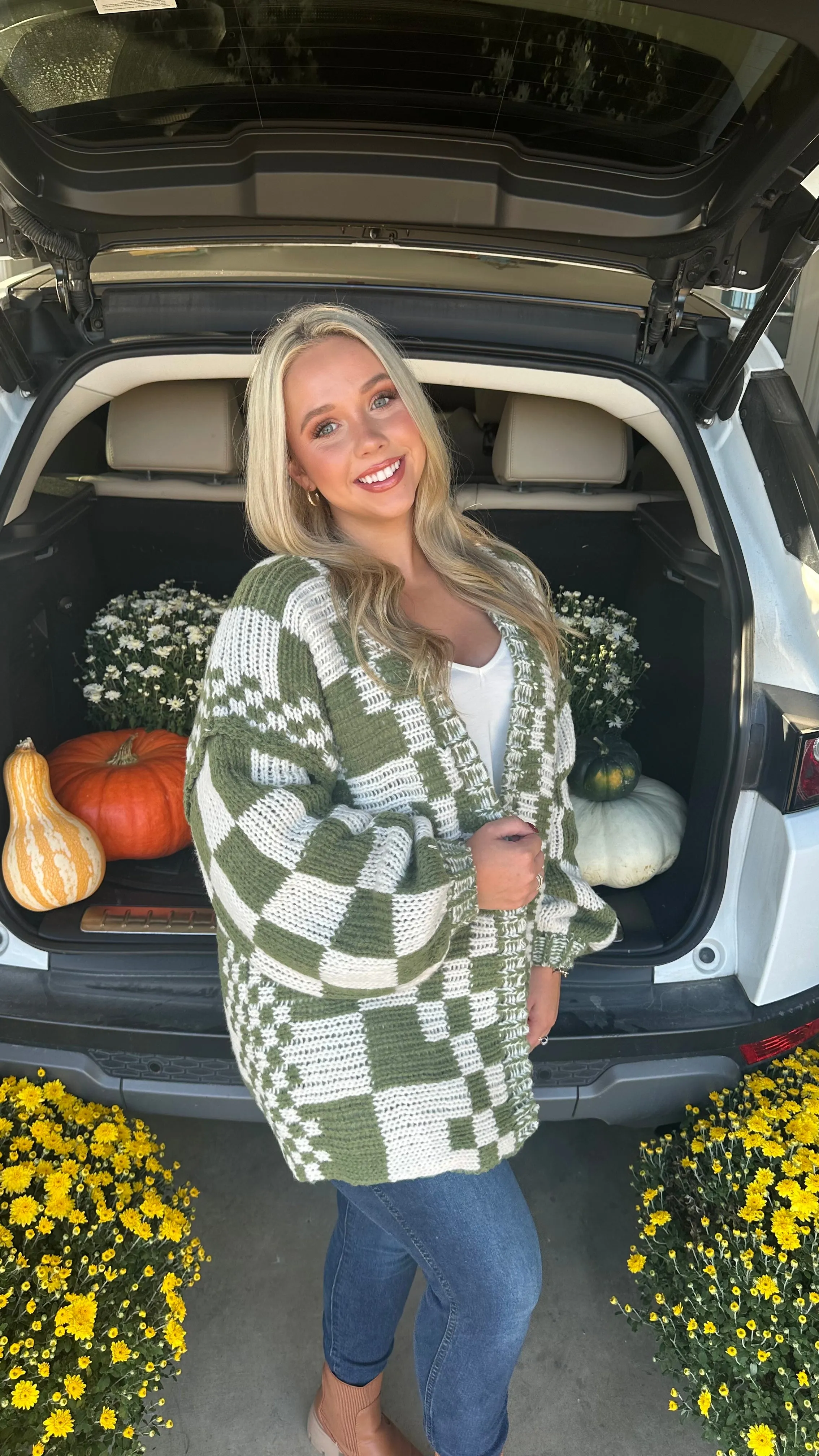 Checkmate Olive & Ivory Cardigan
