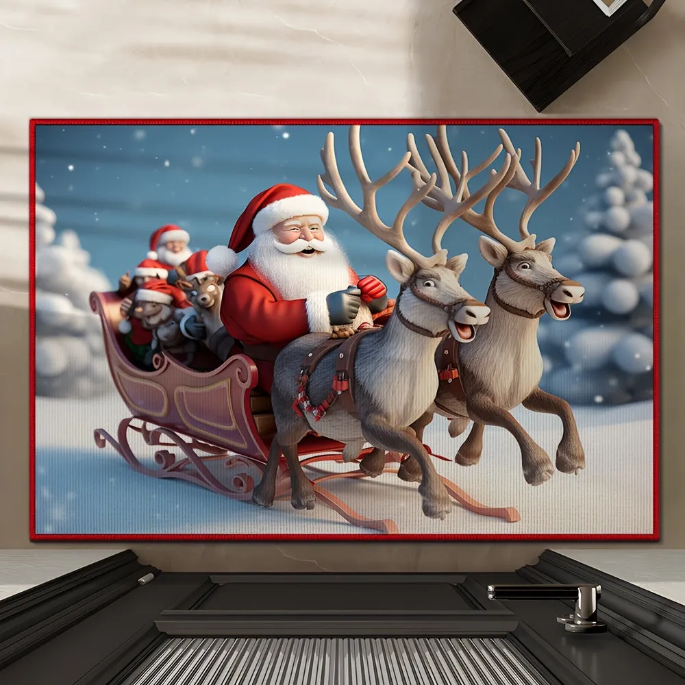 Christmas-Themed Absorbent Non-Slip Bath Mat - Perfect for Bathroom, Kitchen, Living Room & Bedroom Decor - Ideal Housewarming Gift