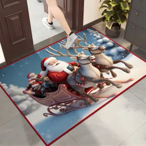 Christmas-Themed Absorbent Non-Slip Bath Mat - Perfect for Bathroom, Kitchen, Living Room & Bedroom Decor - Ideal Housewarming Gift