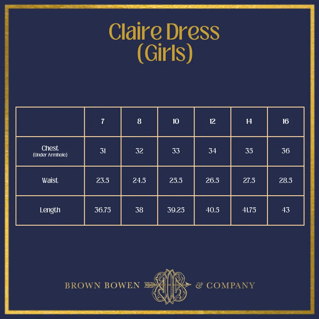 Claire Dress (Girls) – Bluffton Blue Linen