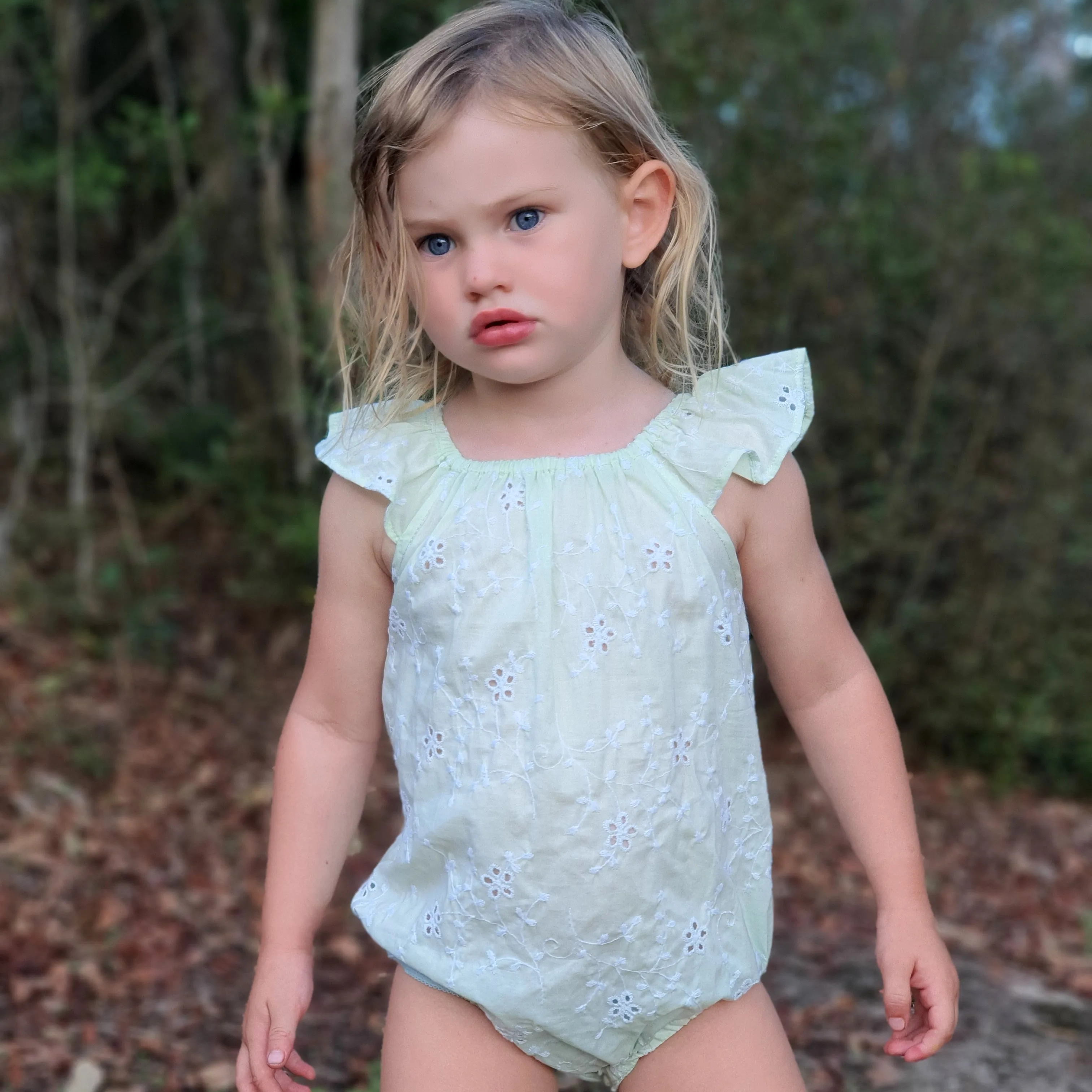 Classic Bodysuit - Mint Broderie Anglaise