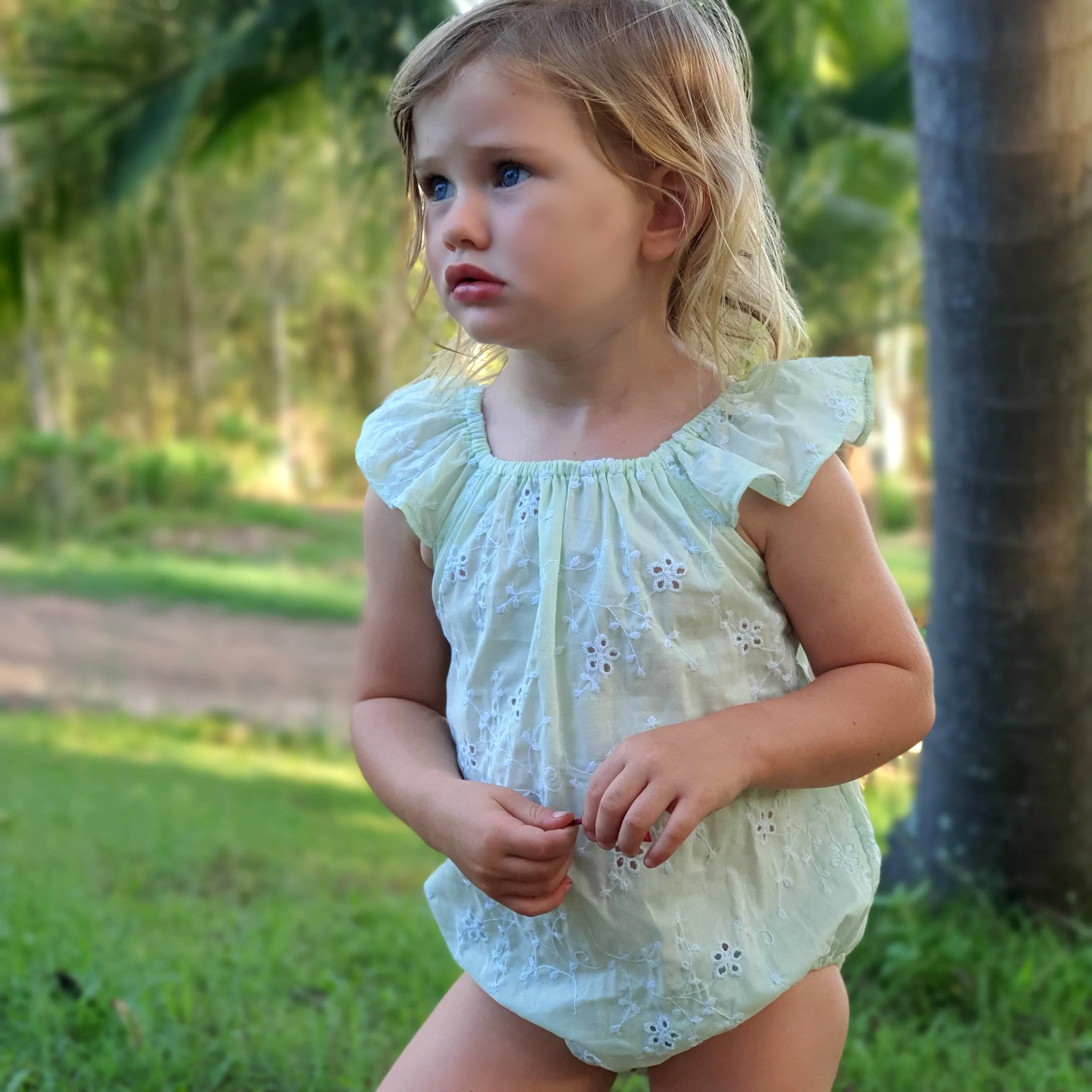 Classic Bodysuit - Mint Broderie Anglaise