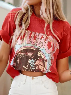 Cowboy Take Me Away Graphic Western Loose Tee