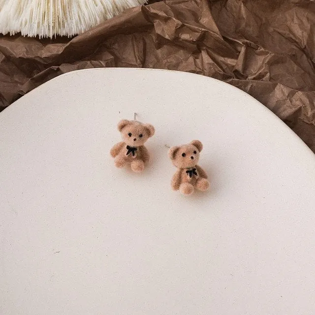 Cute Bow Bear Earring