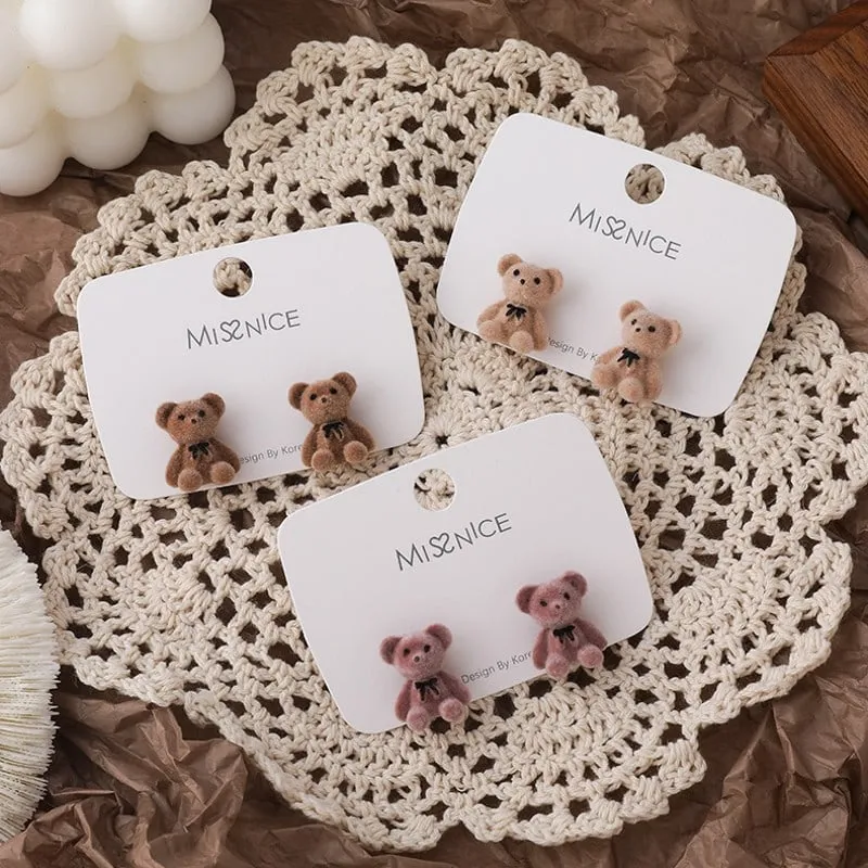 Cute Bow Bear Earring