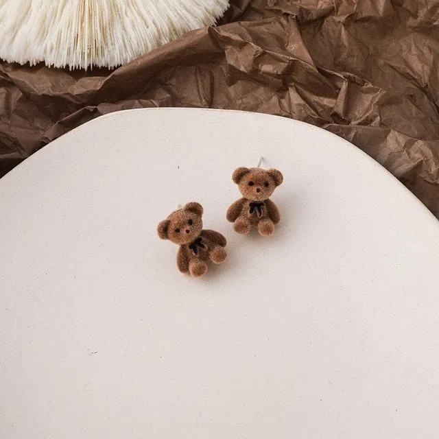 Cute Bow Bear Earring