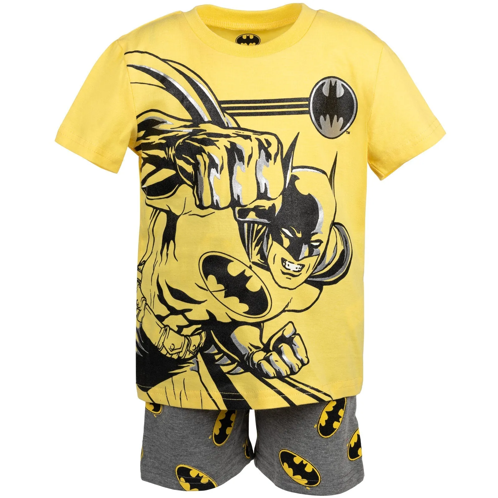 DC Comics Justice League Batman T-Shirt and French Terry Shorts Outfit Set