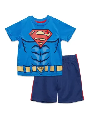 DC Comics Justice League Superman T-Shirt and Mesh Shorts Outfit Set