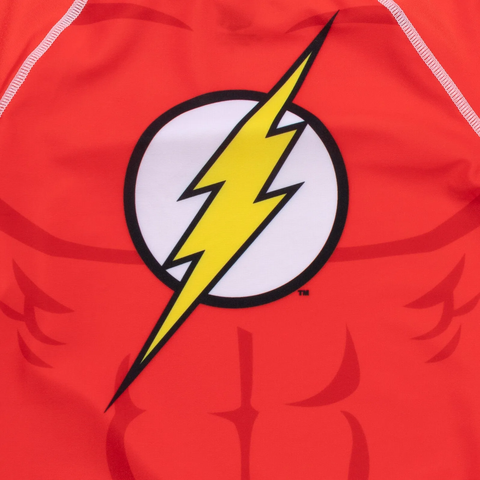 DC Comics Justice League The Flash UPF 50  Rash Guard Swim Trunks Outfit Set