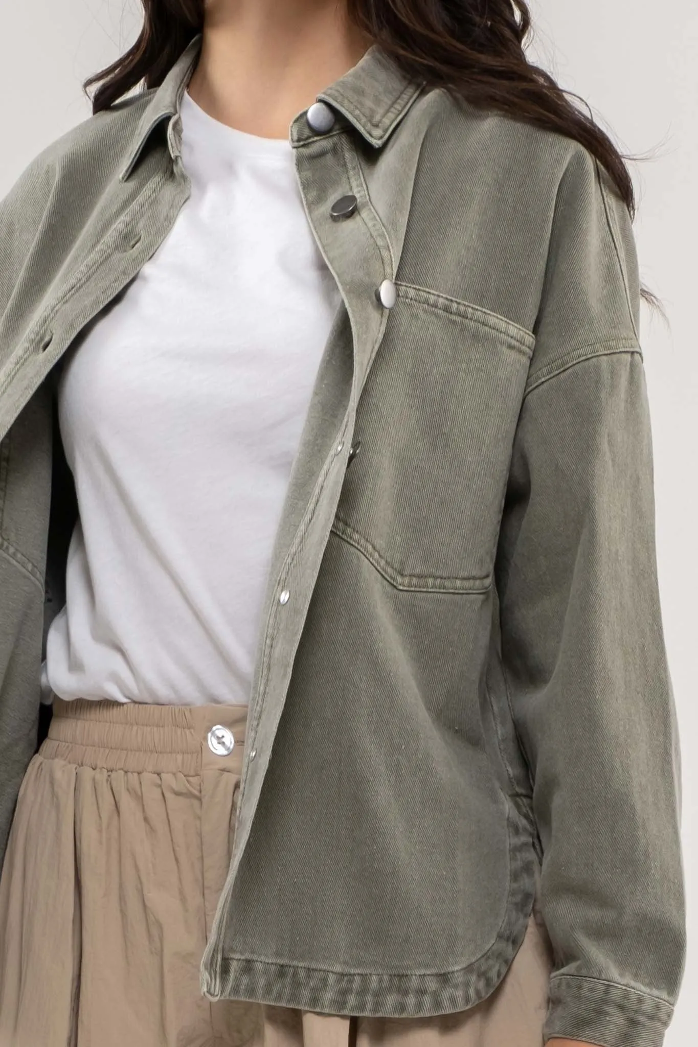 Devin Denim Jacket (Sage Green)