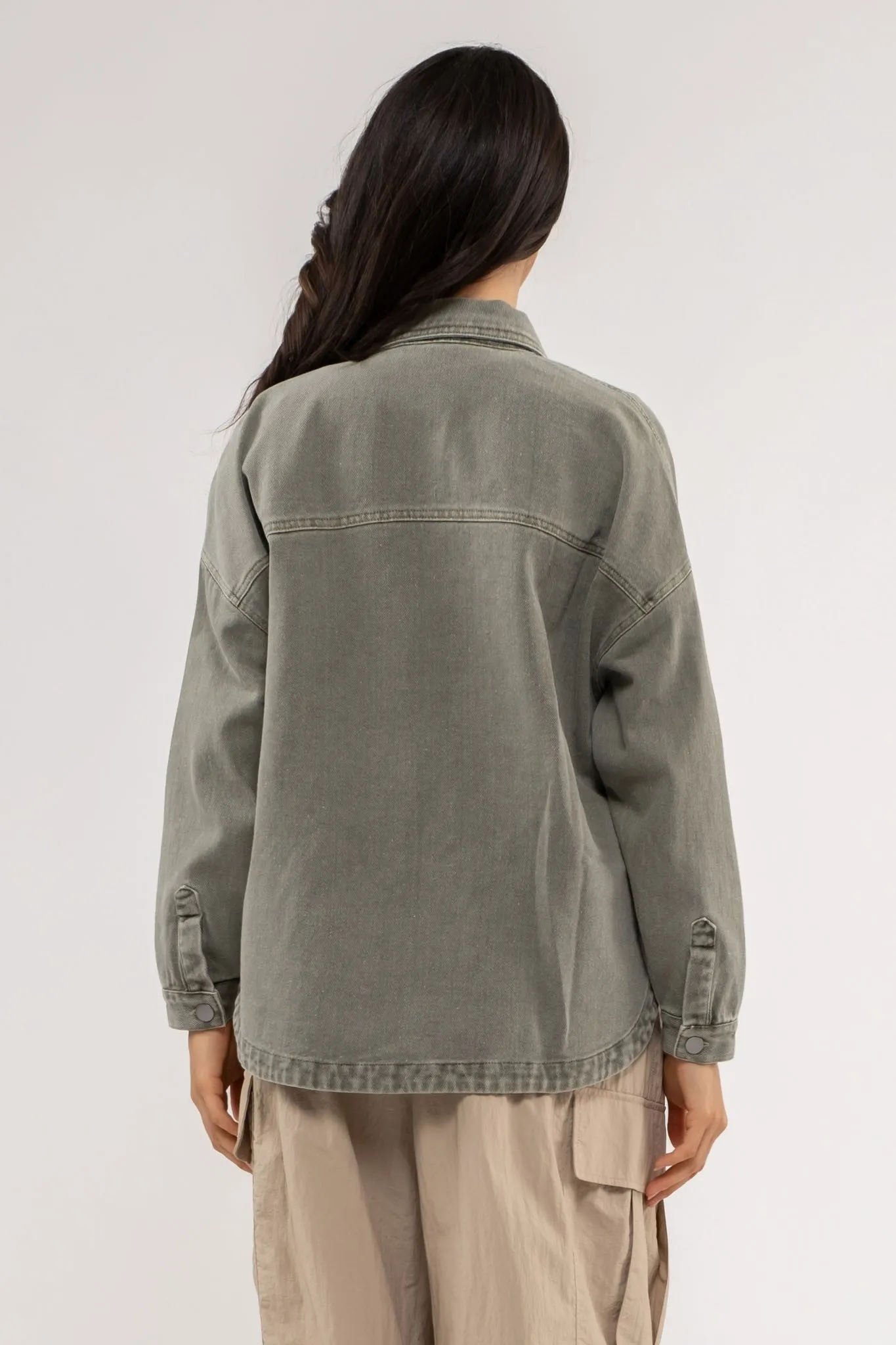 Devin Denim Jacket (Sage Green)