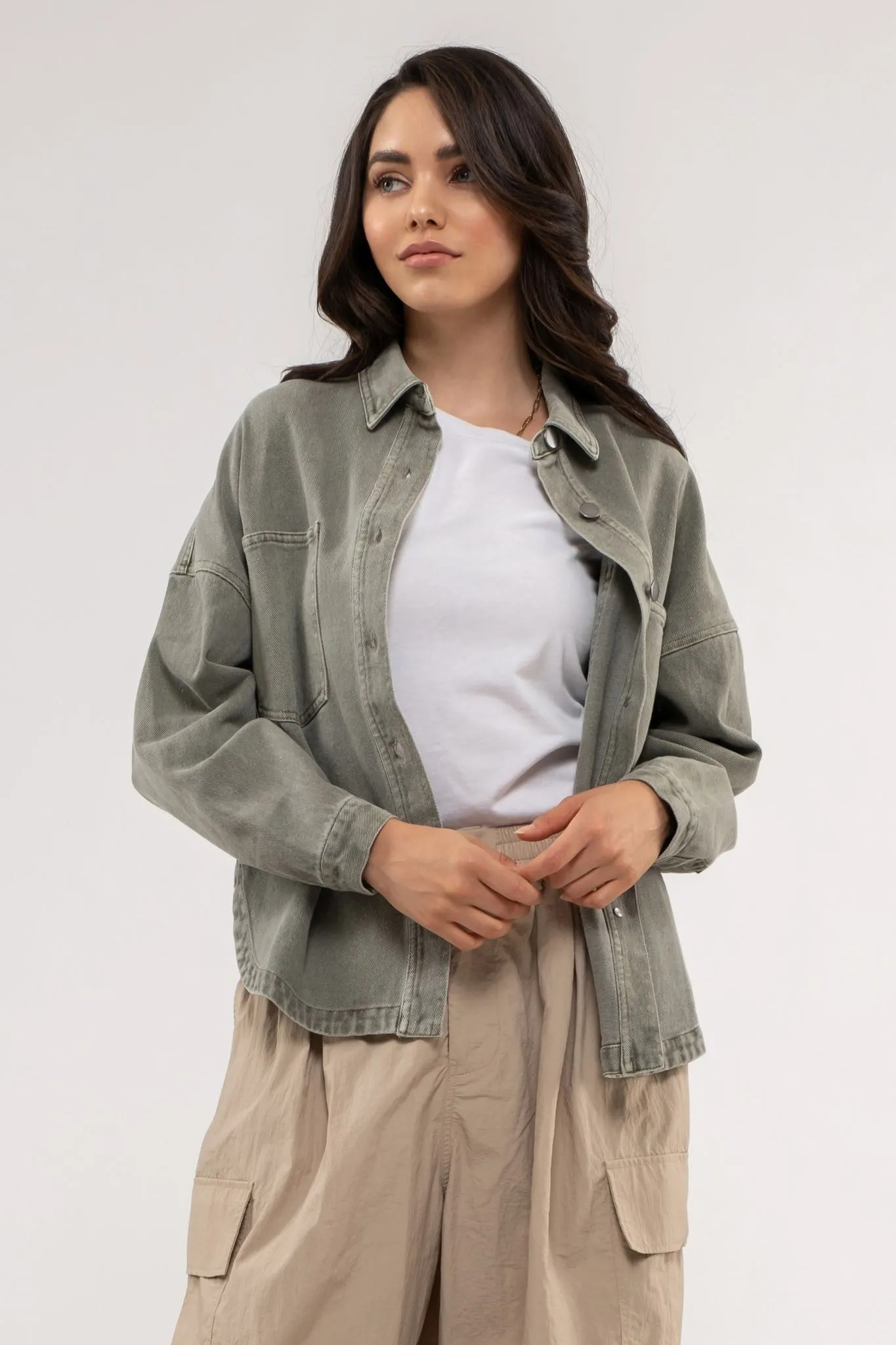 Devin Denim Jacket (Sage Green)