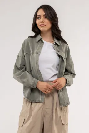Devin Denim Jacket (Sage Green)