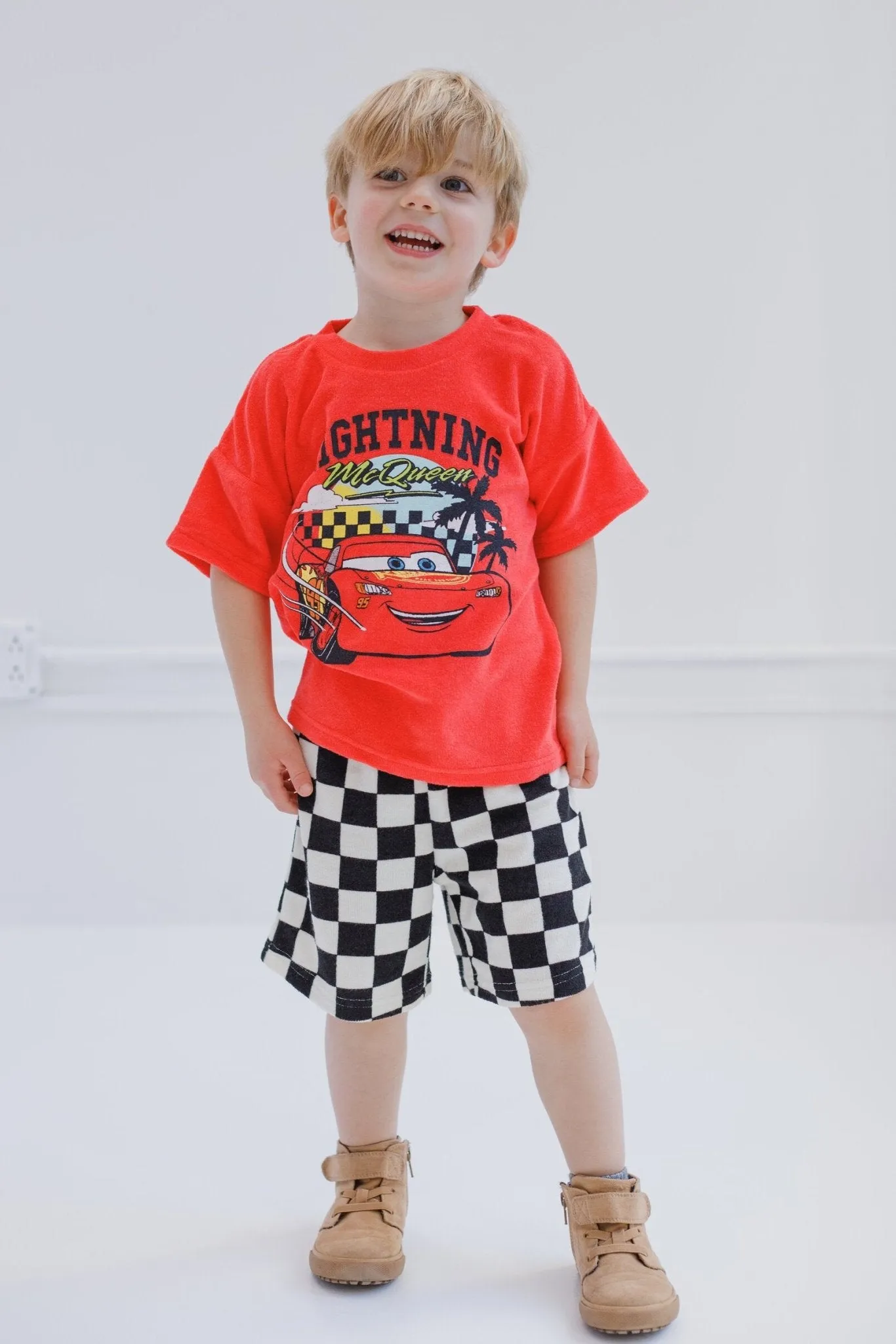 Disney Cars Lightning McQueen T-Shirt and Shorts Outfit Set