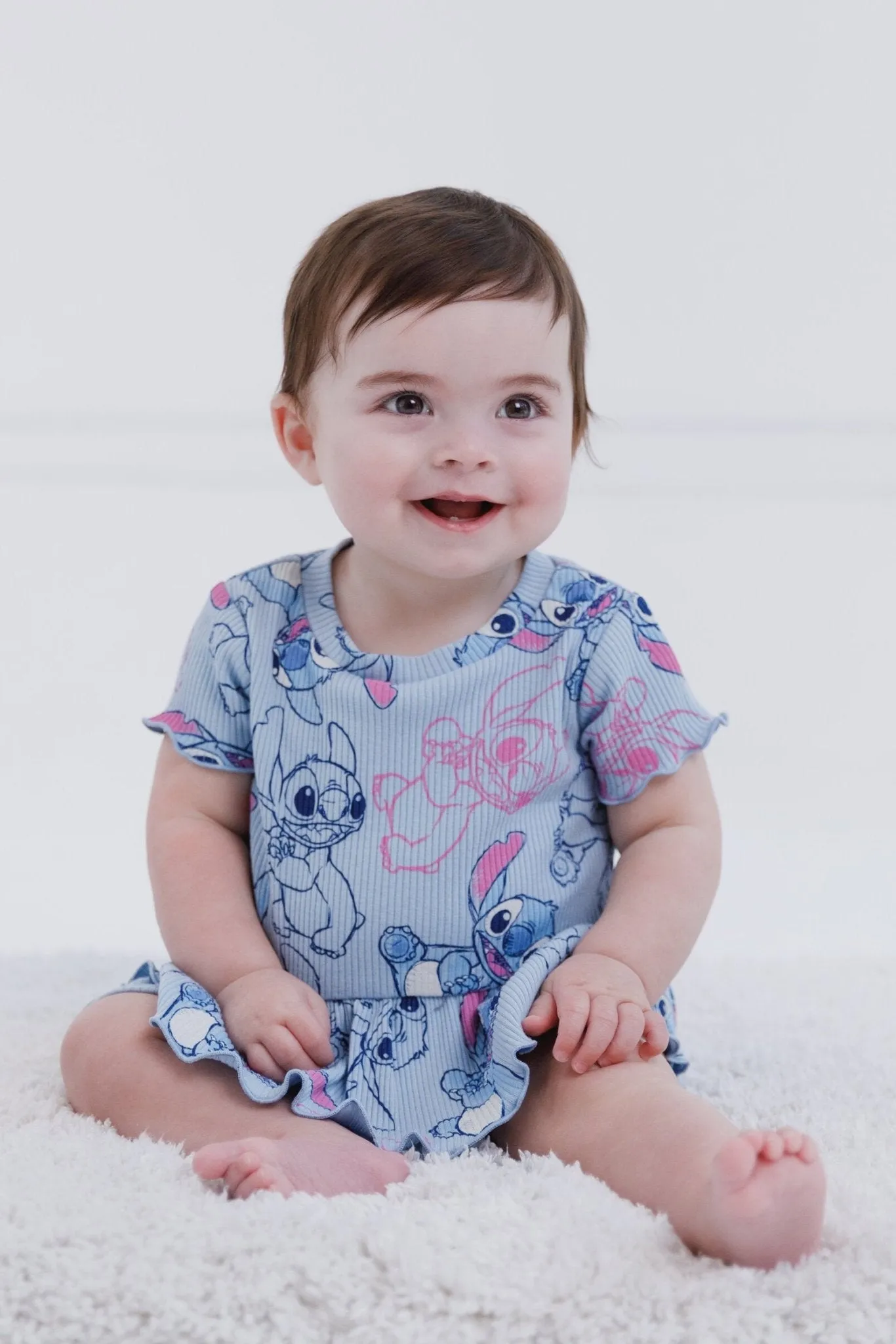 Disney Lilo & Stitch Stitch Tunic Peplum T-Shirt and Bike Shorts Outfit Set